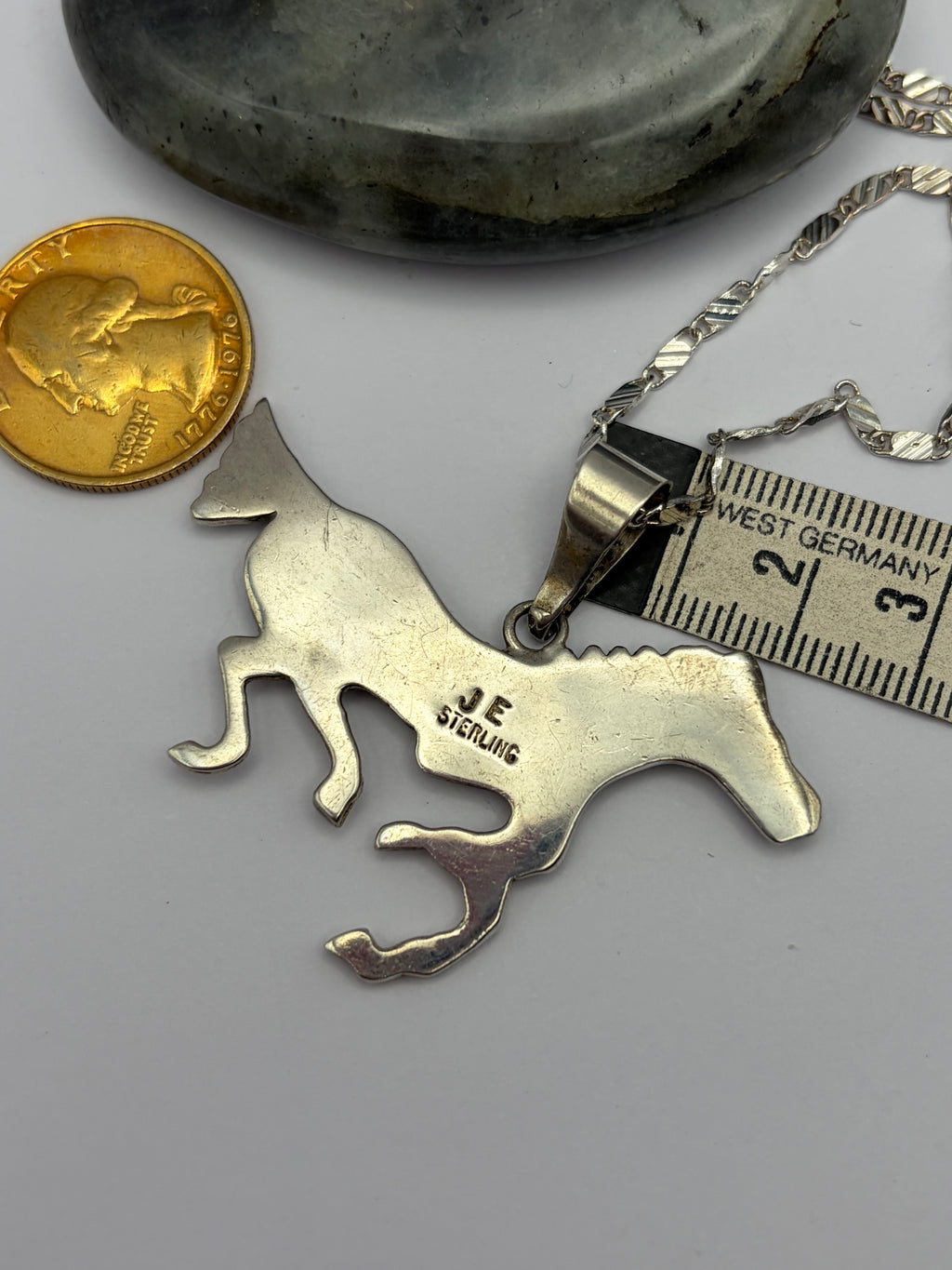 MULTI-OPAL HORSE CHANNEL INLAY PENDANT