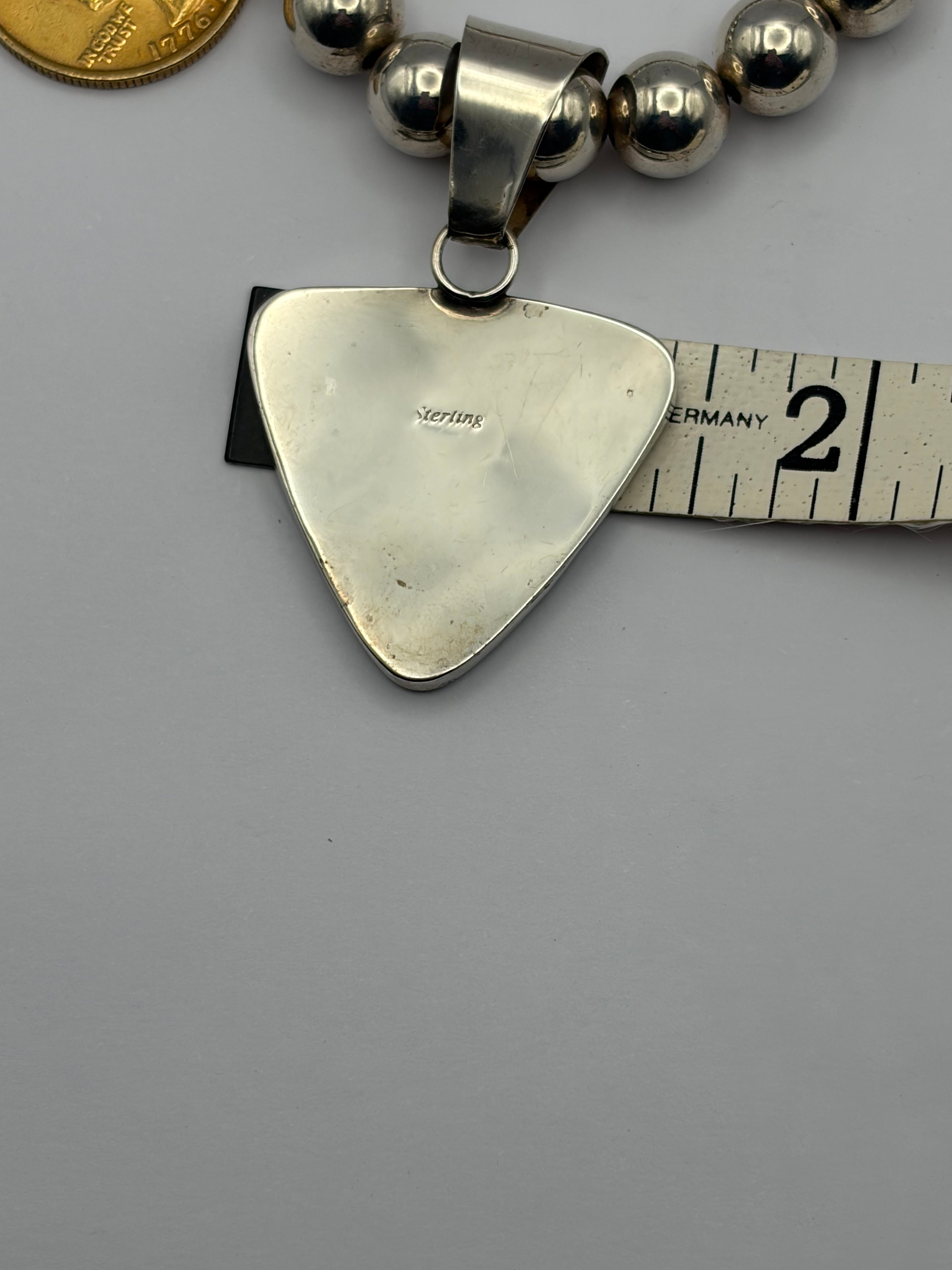 TRIANGULAR TURQUOISE & OPAL PENDANT