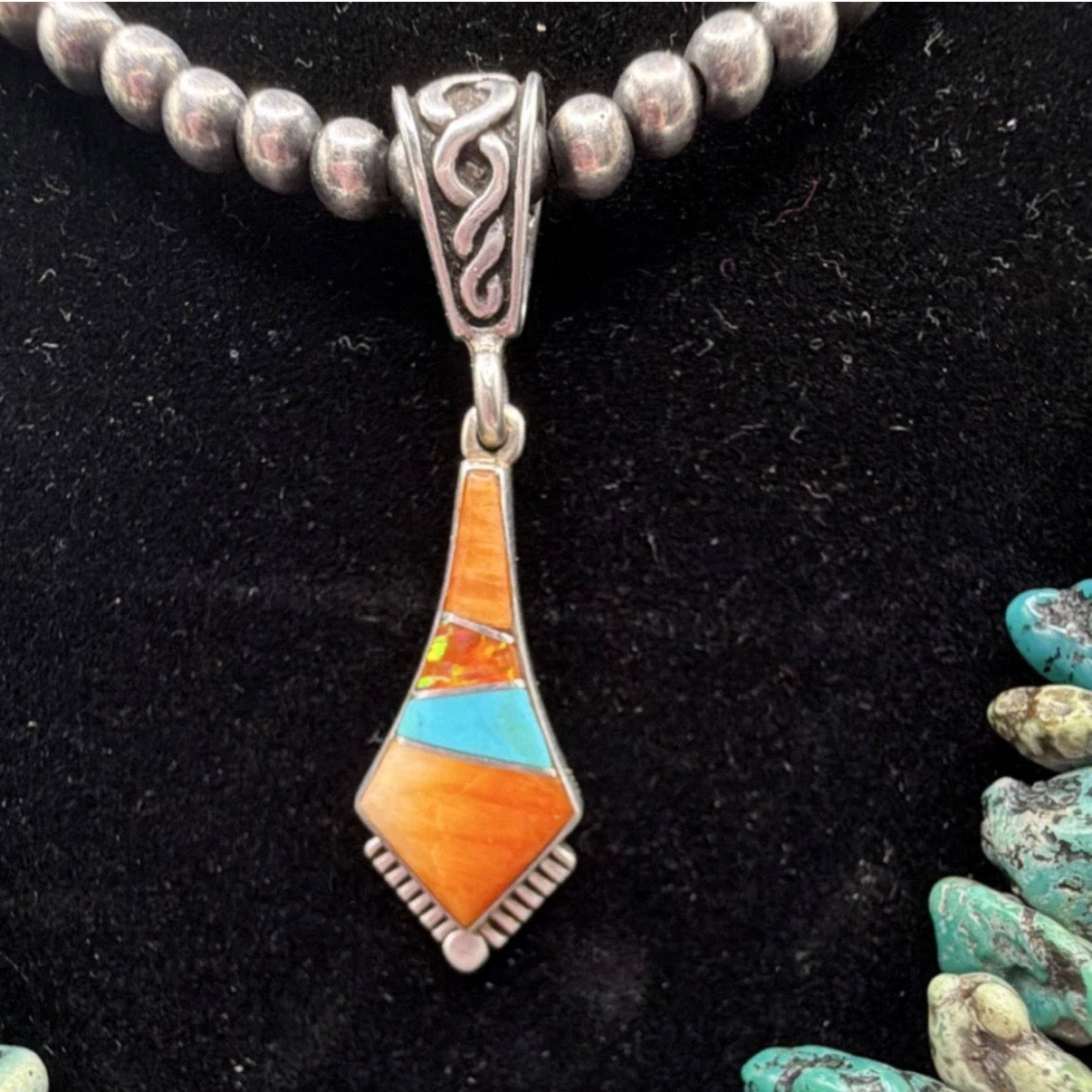 MULTI-STONE INLAY PENDANT